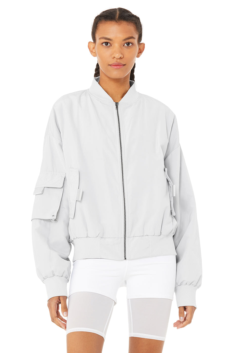 It Girl Bomber Jacket in Dove Grey by Alo Yoga - International