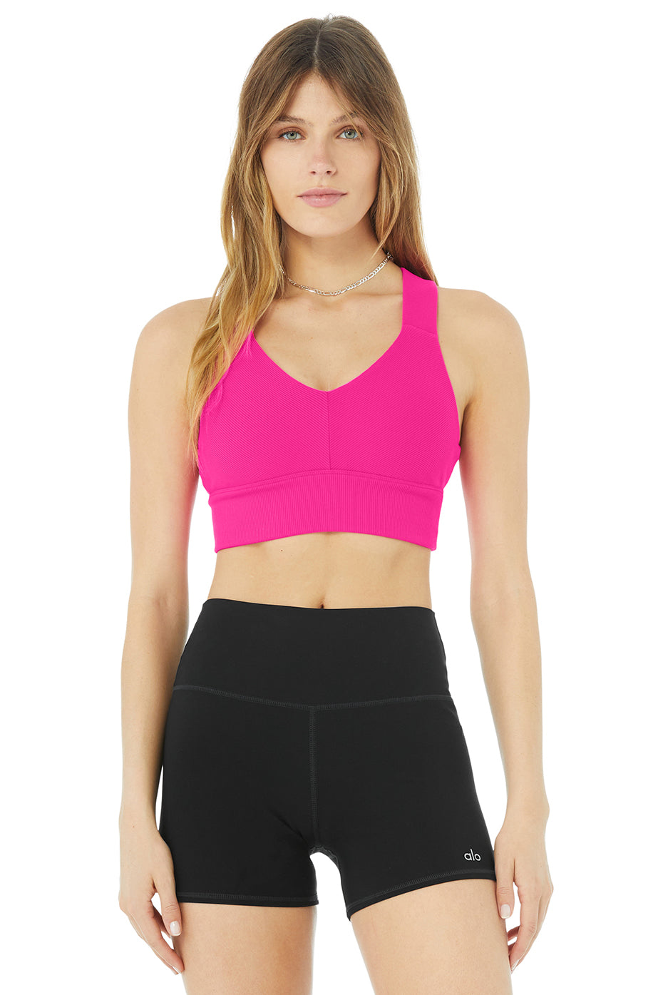 Alo Yoga Ambient Logo Sport Bra. Pink. Size M. NWT