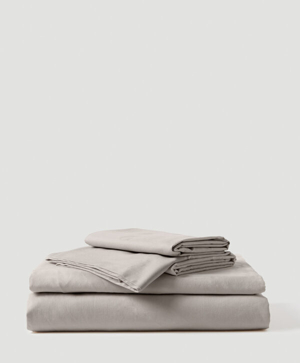 PACT Apparel | Home Dove Grey Organic Room Service Sateen Sheet Set