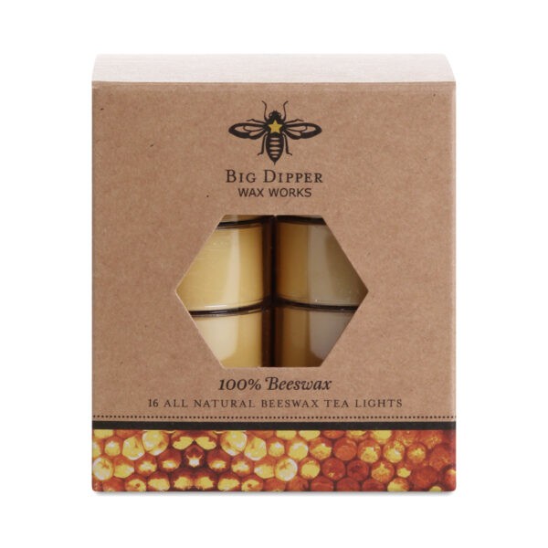 Big Dipper Wax Works Pure Beeswax Tea Light Candles 16 count